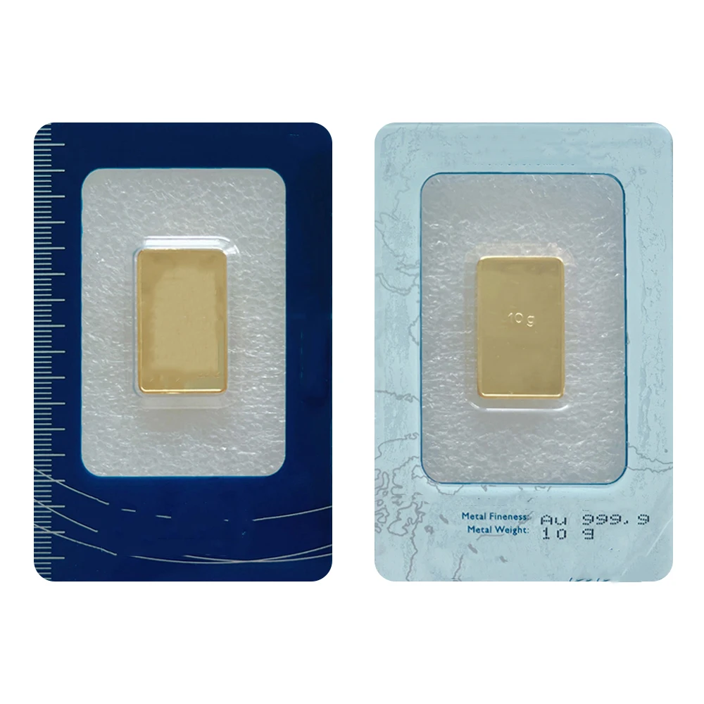 Koperen staaf 1g/2,5g/10g/20g/1oz/50g Niet-magnetisch Zwitsers verguld staafje met uniek serienummer Cadeau Munt Ambachten Souvenir