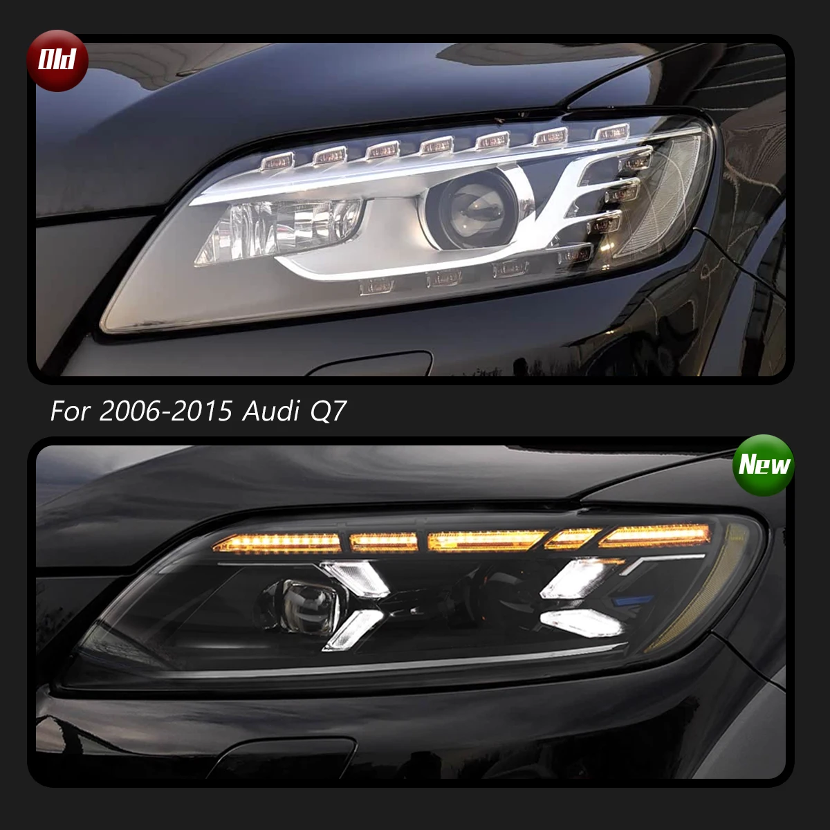 

TYPY New LED Car Headlights For Audi Q7 Headlight 2006-2015 Signals Auto Accessories Daytime Running Lights