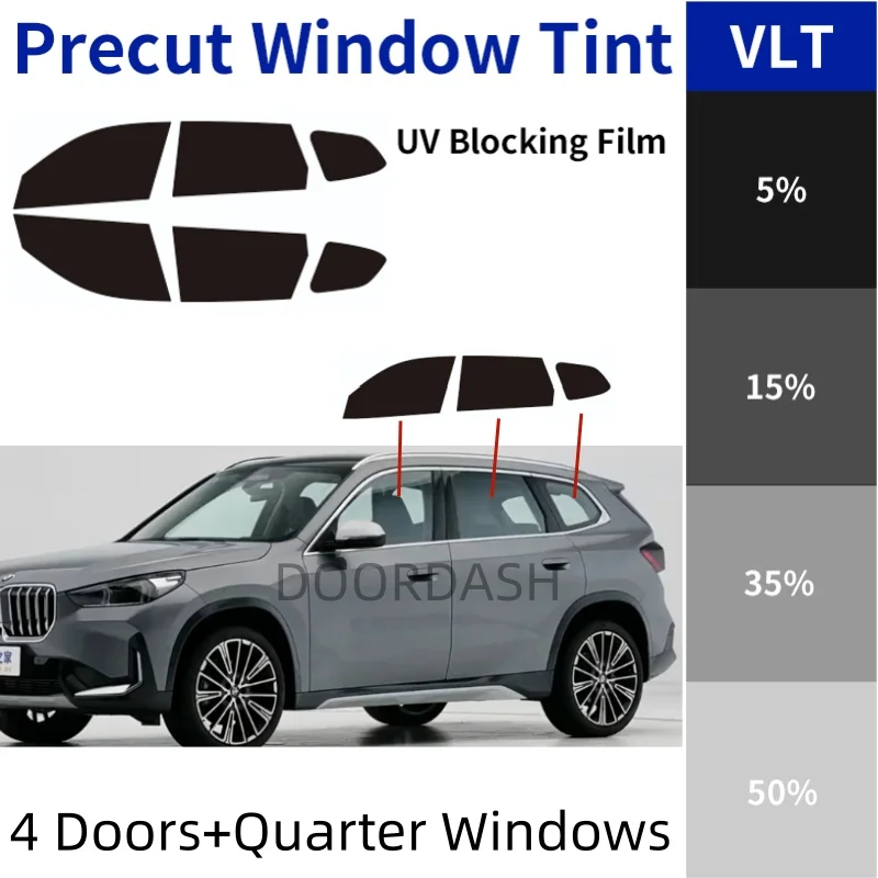 Pre‑Cut Window Tint Film For BMW X1 U11 F48 E84 SUV 4 Doors+Quarter Windows UV IR Heat Blocking Privacy 2‑Ply PET Auto Sun Film