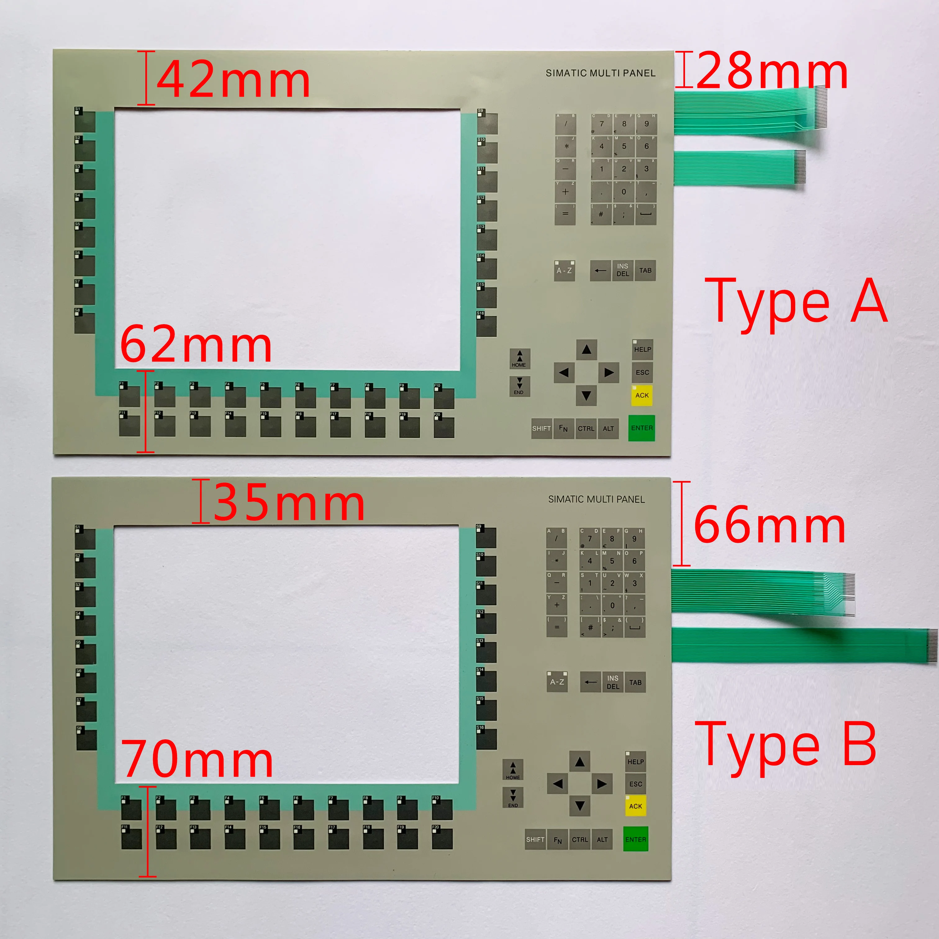 6AV6542-0DA10-0AX0 MP370 12 KEY 6AV6 542-0DA10-0AX0 Membrane Keypad For SIMATIC Panel Repair,Stock Inventory