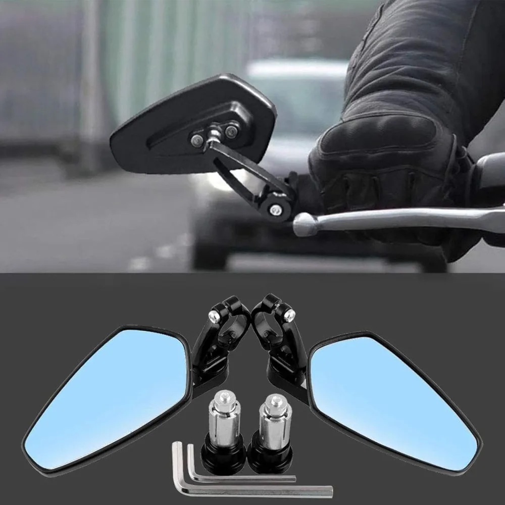 

7/8" 22mm Motorcycle C-N-C Bar End Rear View Mirrors Compatible With GROM MSX-125 CB500F / Kawasaki Z750 /ER-6F / ER-6N / Ya-ma