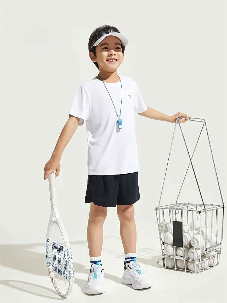 kids-unisex-knitted-sports-set-breathable-comfortable-summer-new-arrival-two-piece-sportswear-polyester-fiber-cool-feeling