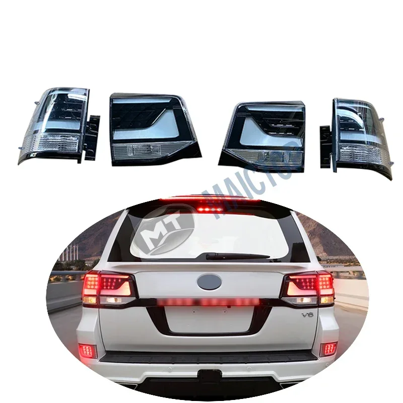 Maictop car accessories facelift smoke led rear tail light taillight for land cruiser lc 200 lc200 fj200 2016-2020