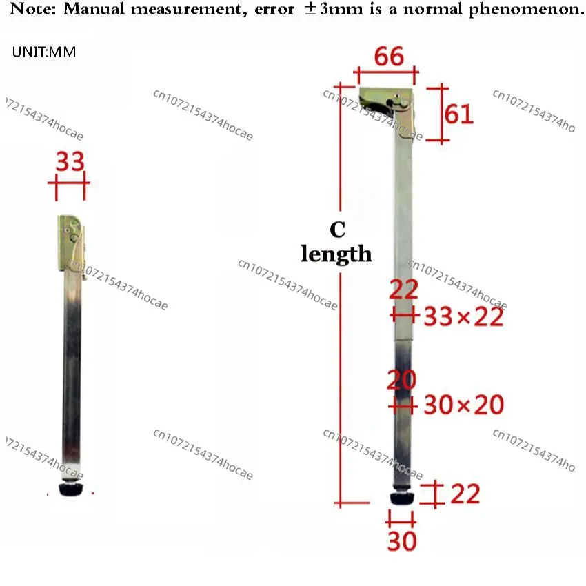 Stainless Steel Foldable Retractable Furniture Legs Bracket Lift Table Legs Support Bar Foot Column Length Can be Customized