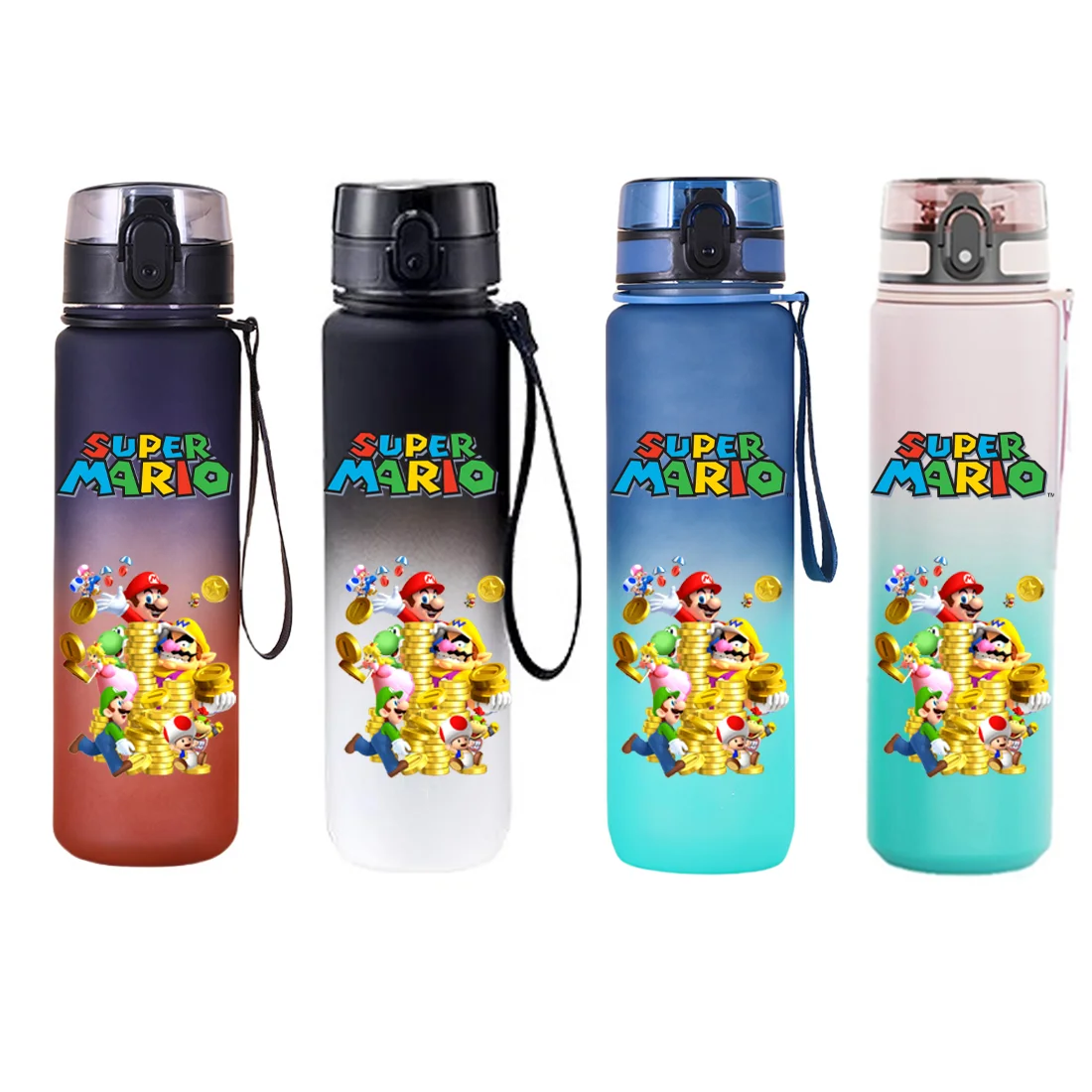 650ML Super Mario Water Bottle Flip Cover Leakproof Cup Drinking Outdoor Travel Portable Gym Fitness Jugs Durable Lightweight