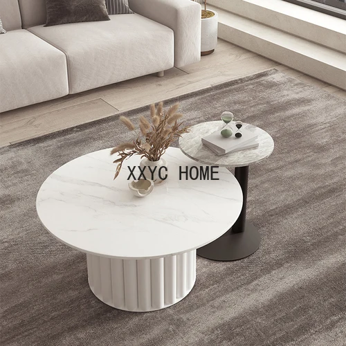 Light Luxury Stone Plate Coffee Table Living Room Modern Minimalist Tea Table Nordic Minimalist Small