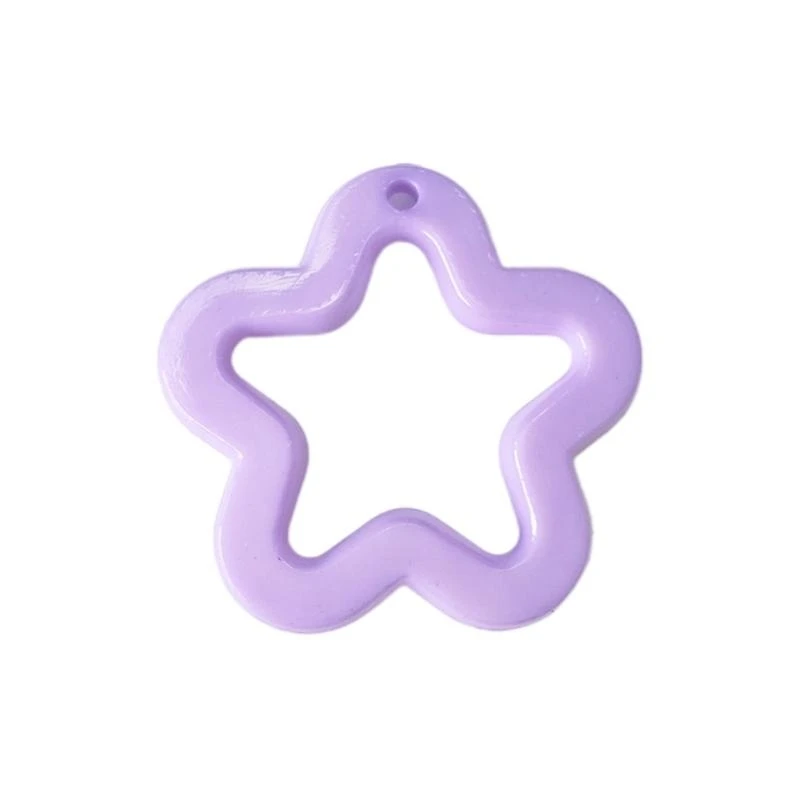Colorful Hollow Star Charm Necklace Pendant Bracelet Jewelry Making Handmade Crafts Diy Supplies 30x30mm 20 Color