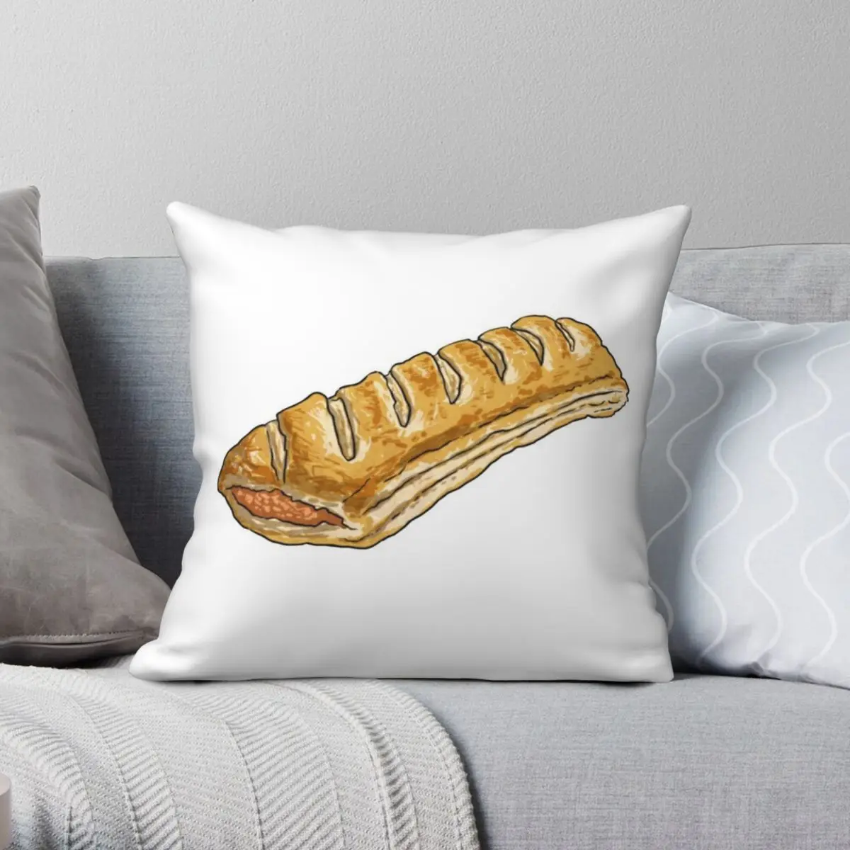 Sausage Roll Square Pillowcase Polyester Linen Velvet Creative Zip Decor Throw Pillow Case Room Cushion Case