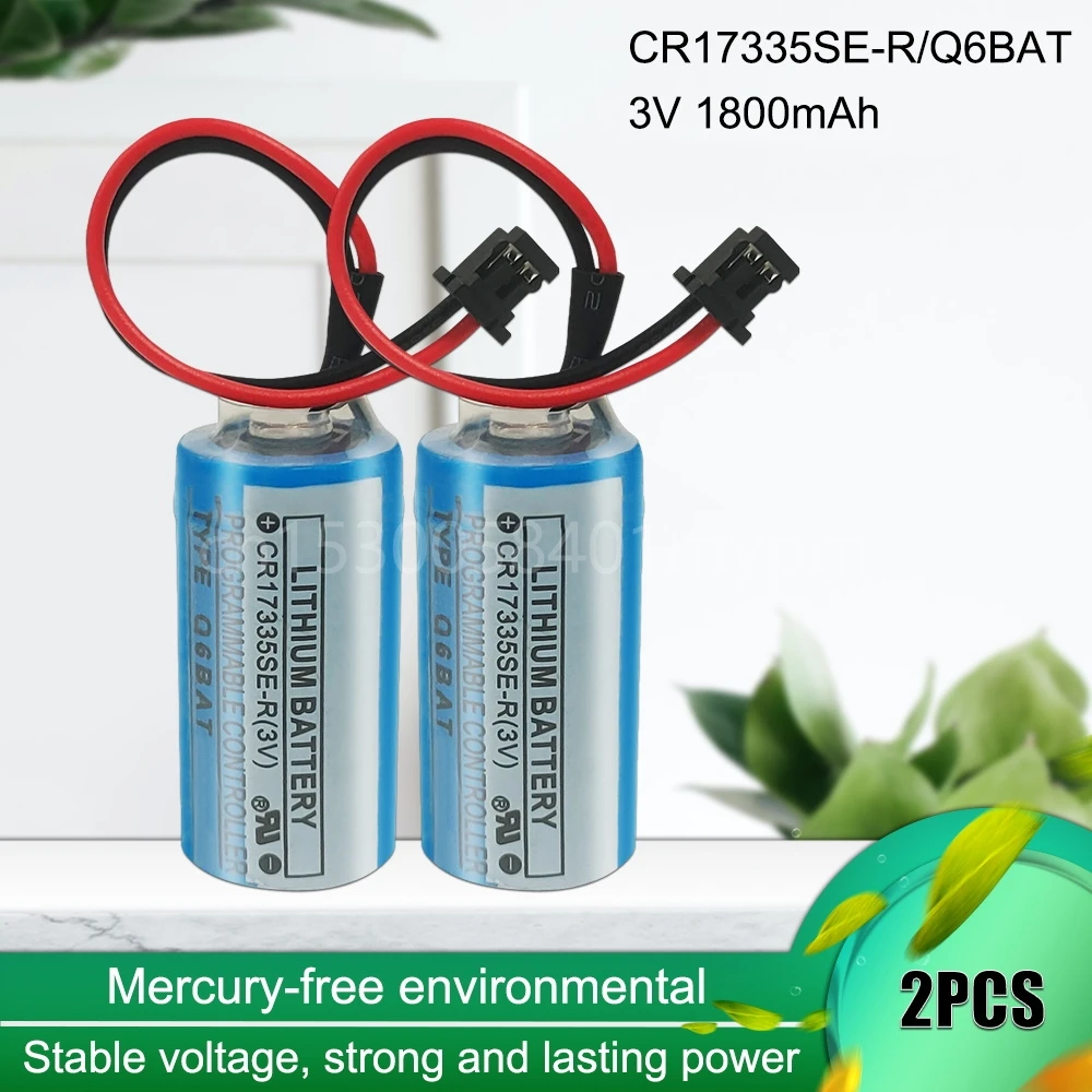 

Оригинальный Q6BAT CR17335SE-R CR17335 CNC 3V 1800mAh Li-Ion PLC промышленный аккумулятор с разъемом, 2 шт.