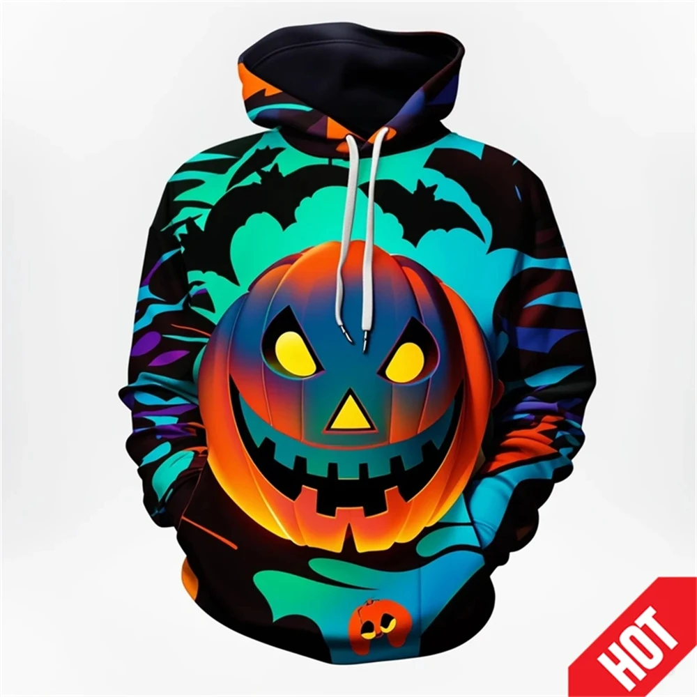 

3D Print Hoodie Halloween Fashion Pumpkin Design Men Women Terror Fun Long Sleeve Pullover Hip Hop Hoodies Cool Kids Hoody New