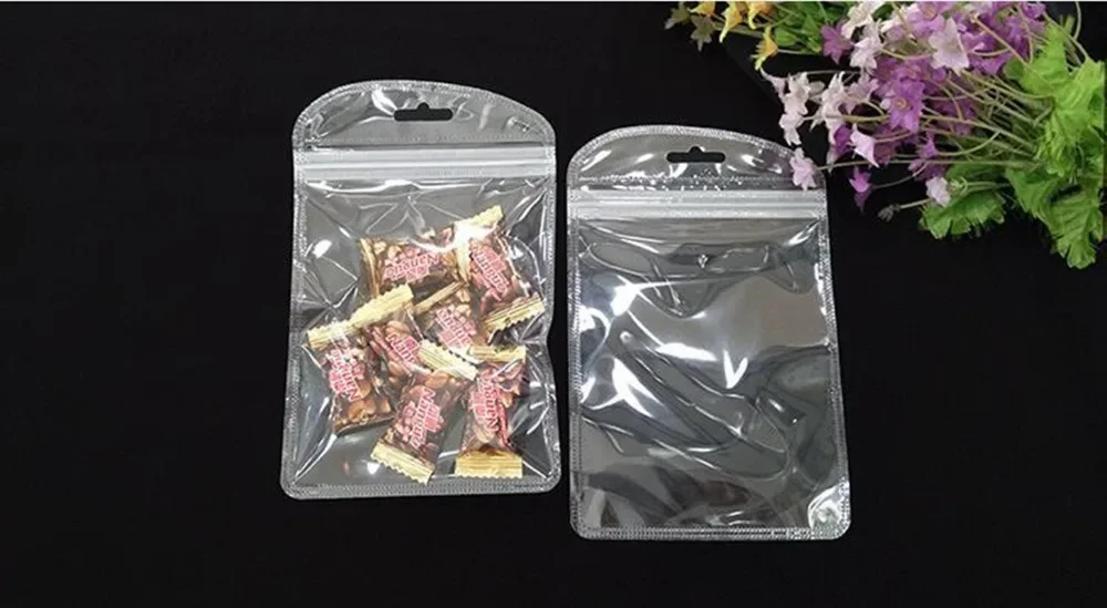 DHL 2000 قطعة/الوحدة البلاستيك واضح البريدي قفل حقيبة صغيرة شفافة بولي الذاتي ختم البقالة حزمة أكياس تخزين ZipLock مع ثقب شنق #2