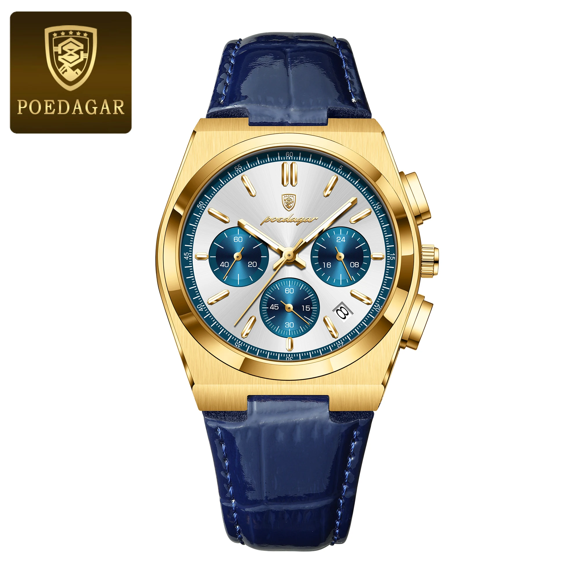 Men's Trendy Luminous Chronograph Watch, Waterproof