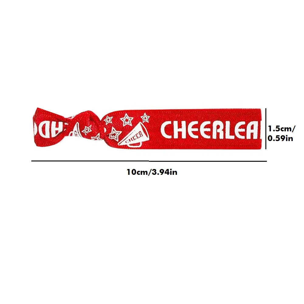 50Pcs/200Pcs Cheerleaders Printed Knoted Elastic Hair Ties Bracelet Women's Wristband Horsetail Fixed Hair Band Accessories