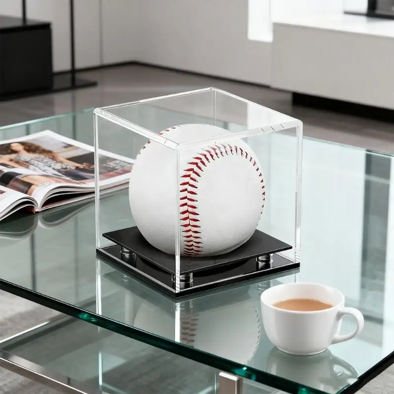 

Акриловые водонепроницаемые кубики, бейсбольная коробка, держатель для бейсбольного дисплея, подставка, прозрачный бейсбольный