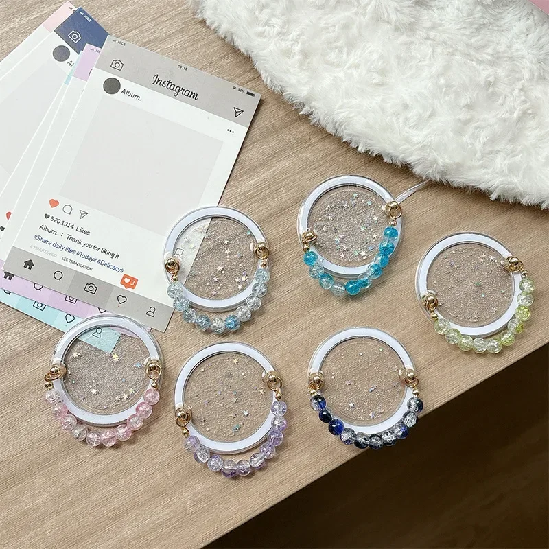 Universal Magnetic Phone Holder with Ring Smart Lazy Tok Griptok for IPhone Samsung Magsafe Summer Acrylic Beads Design