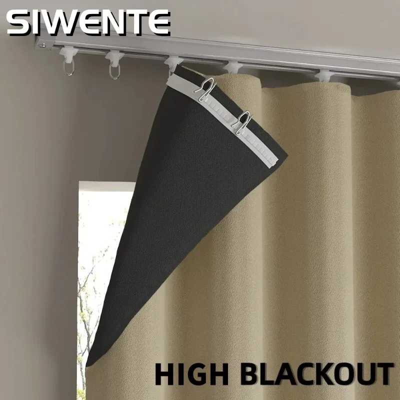 High Blackout Curtains with Hook Heat Insulation Sun Protection Window Decor 1PC Shade Curtains for Living Room Bedroom Dining