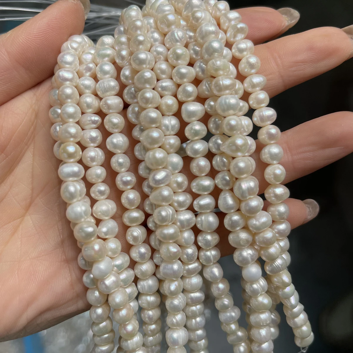18cm Potato Shape Strand Beads A Grade Natural Freshwater Pearl Beads for Jewelry Making Supplies DIY Women Bracelet Accessories