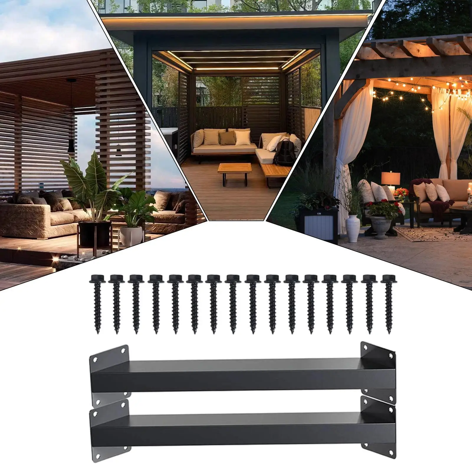 Angle Brackets Pergola 45 Degree Bracket 2 Pieces Outdoor Shelter Stand For Wall Corner Cabinet Headboard Counter Garage Outdoor