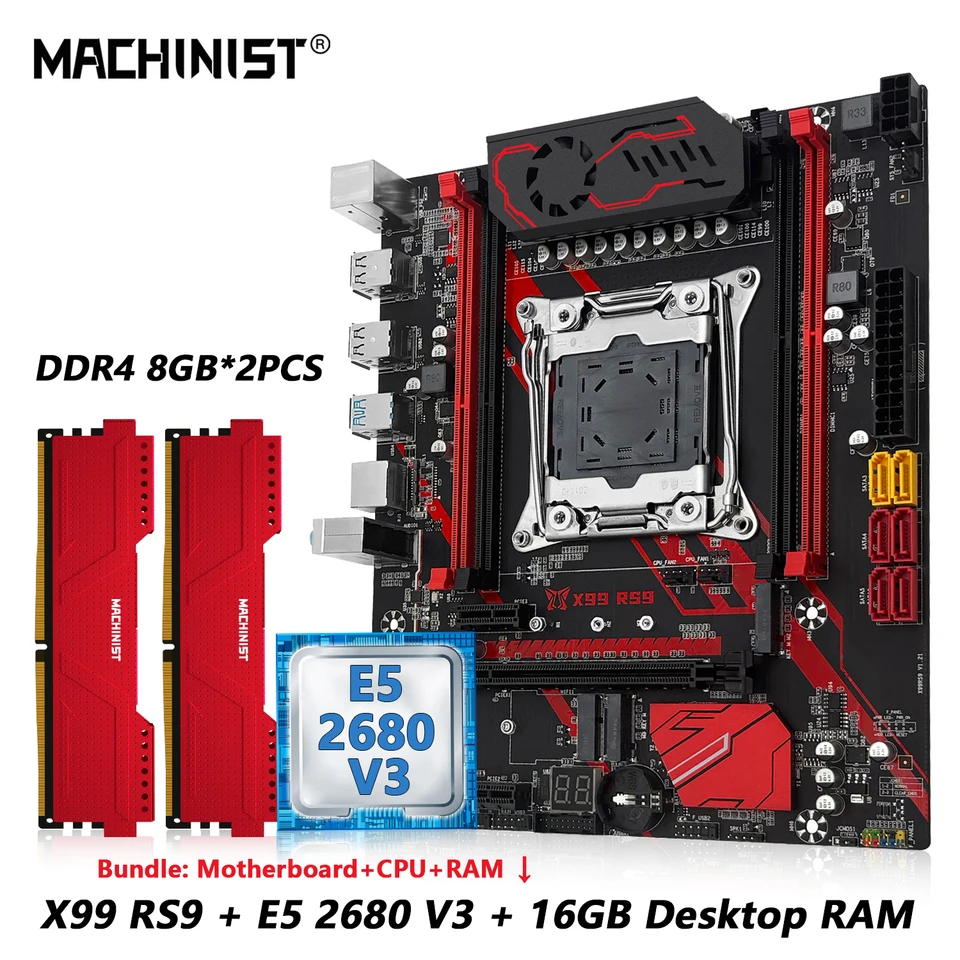 MACHINIST X99 RS9 Motherboard Optional Kit set LGA 2011-3 Intel