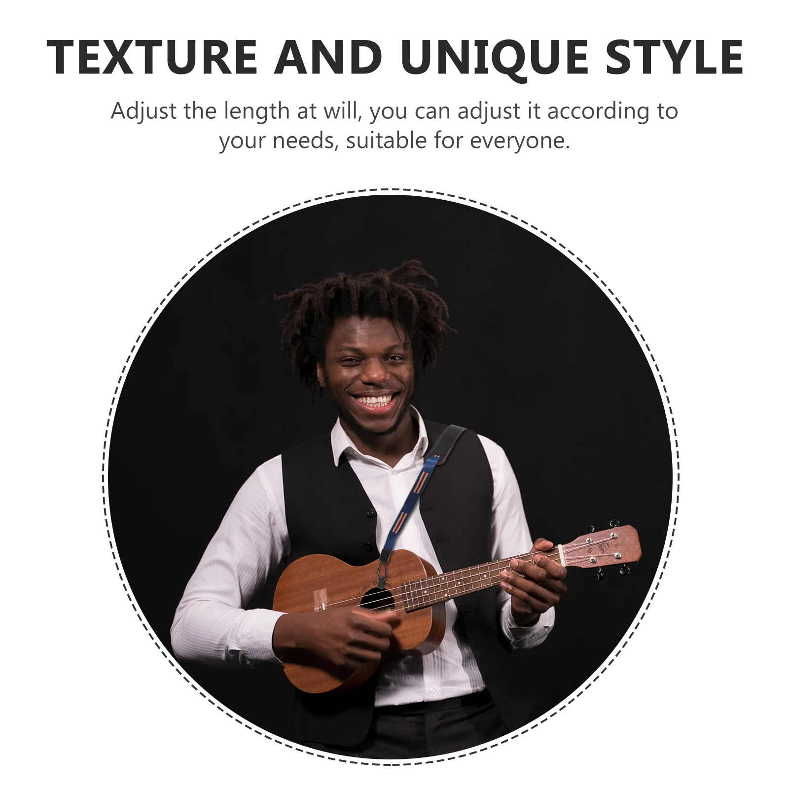 

Ukulele Strap Material Comfort Edge Design Practical Instrument Accessory Durable Use Ukulele Accessory Protection