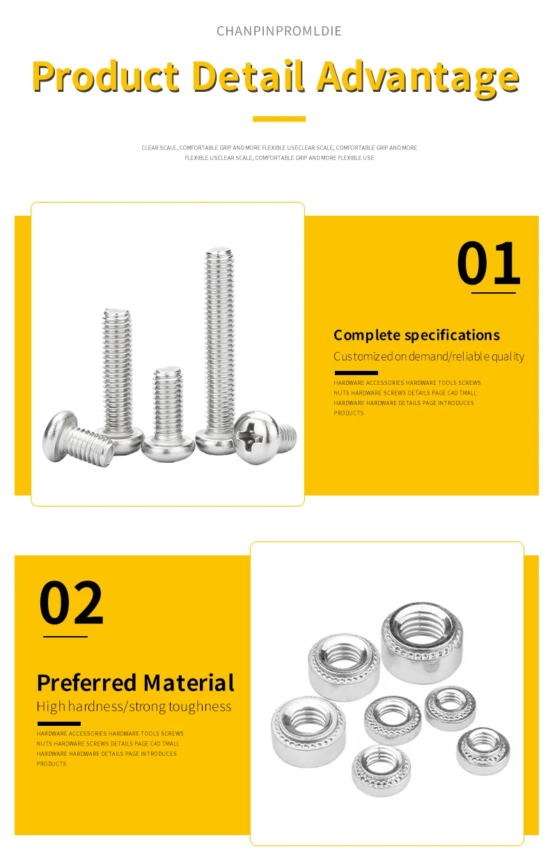 M2 m2, 5 m3 m4 m5 m6 Edelstahl-Druck niet mutter und Philips-Schraubens atz metrisch cls pem selbst klemmende Mutter für Blech – Detail 6