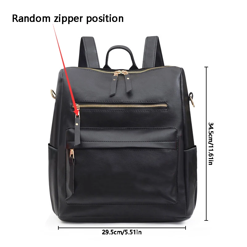 1PC Soft Leather Shoulder Bag Large Capacity College Style Retro Travel Casual High School Large Fashion Backpacks