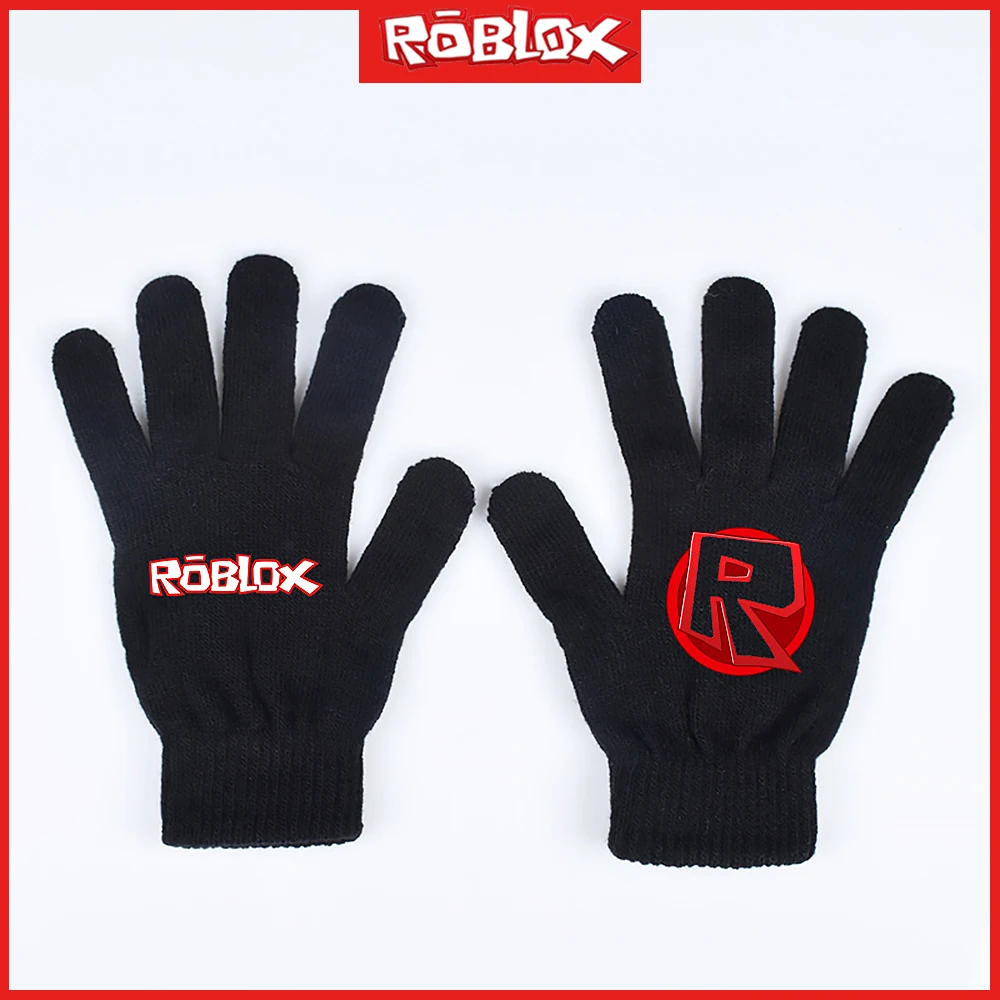 Sarung tangan dunia Virtual Game Roblox 2023 sarung tangan hangat rajutan cetak mode baru untuk pria dan wanita hadiah Natal Halloween musim dingin