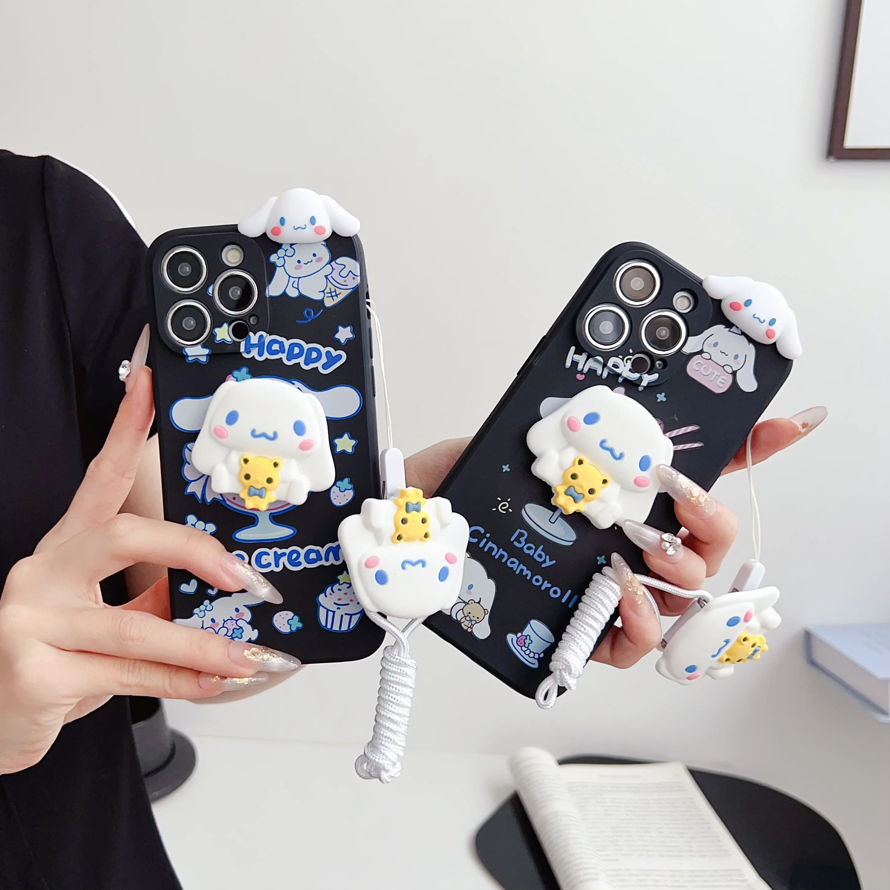 Casing Samsung Galaxy A04 A04s A05 A05s A34 A24 A54 A14 A15 A25 A35 A55 Baby Cinnamoroll dengan tali pemegang