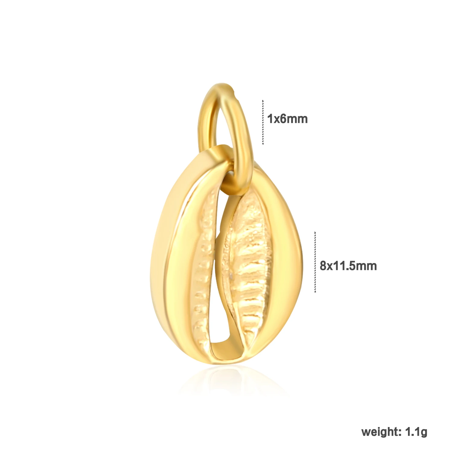 Factory Clearance 10pcs Gold Cowrie Shell Charms Spring Ring Pendants DIY Bracelet Necklace Jewelry Making Findings