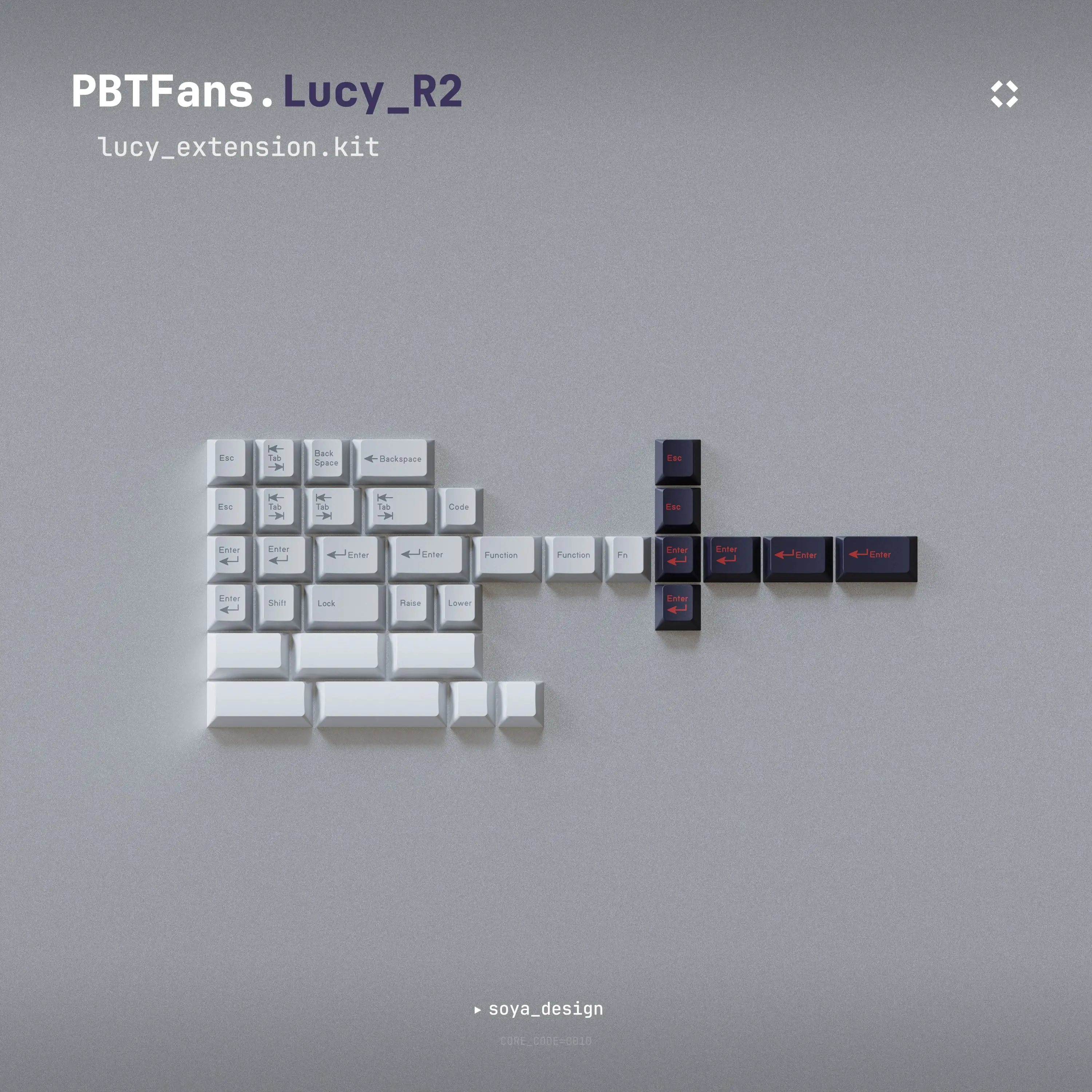 チャイルドキット] PBTfans Lucy R2 チェリープロファイル ダイサブ