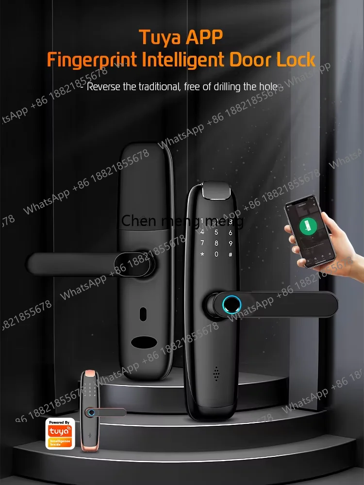 Passcode Fingerprint Smart Lock Keyless Entry Tuya Ttlock App Control Via Wifi Bluetooth Zigbee Home Indoor Electronic Door Lock