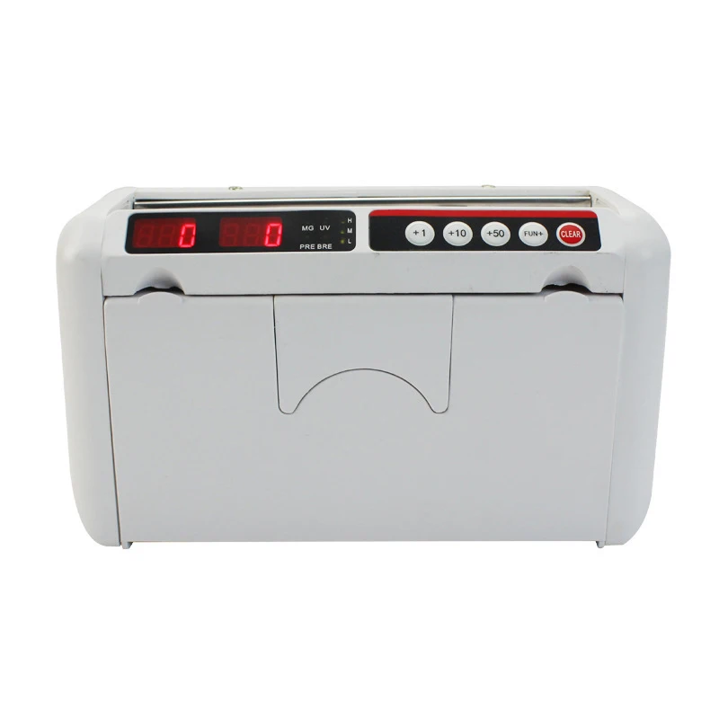 Portable Bill Counter Suitable for Most Currency Notes Friction-Feed Operation LED Count Display Fluorescent Detection Size Dete