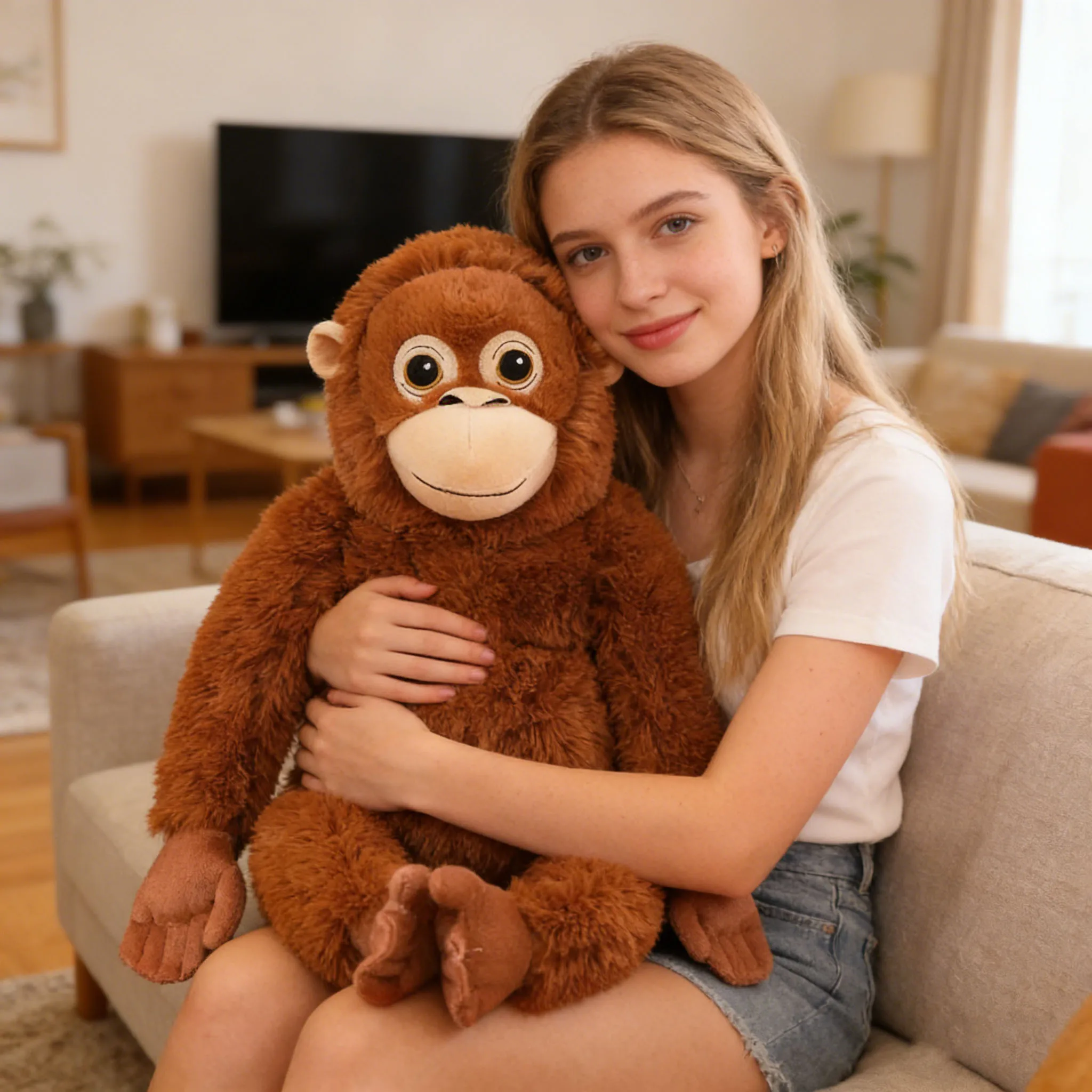 

НОВАЯ Милая мультяшная плюшевая игрушка 66 см: Горилла, Шимпанзе, Обезьяна. Мягкая плюшевая кукла для декора комнаты, подарок для детей. Плюшевая игрушка-животное.