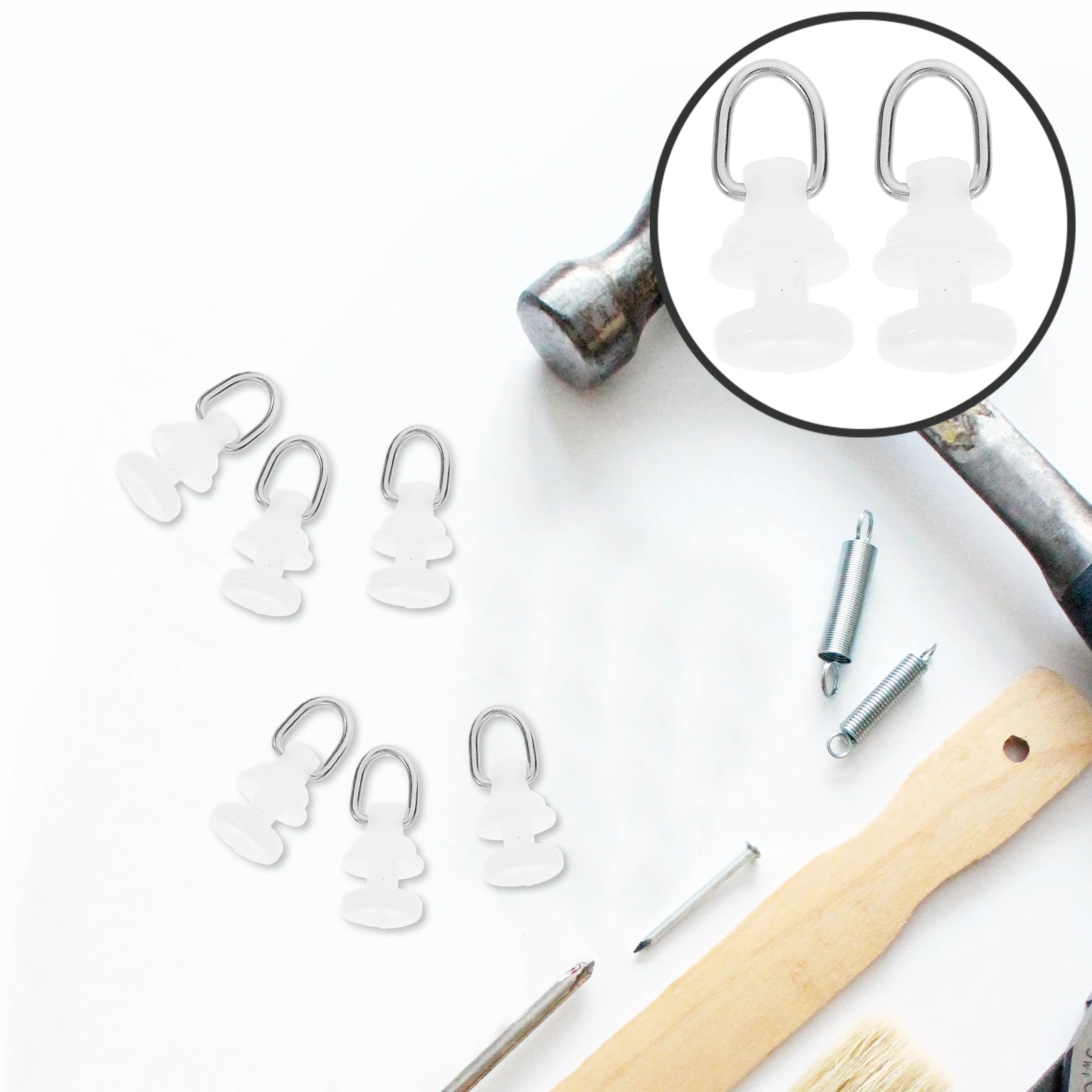 

50pcs Pulley Curtain Track Gliders And Hooks 6CM PVC Roller Track Silent Gliding Hooks for Home Office Hotel Curtains