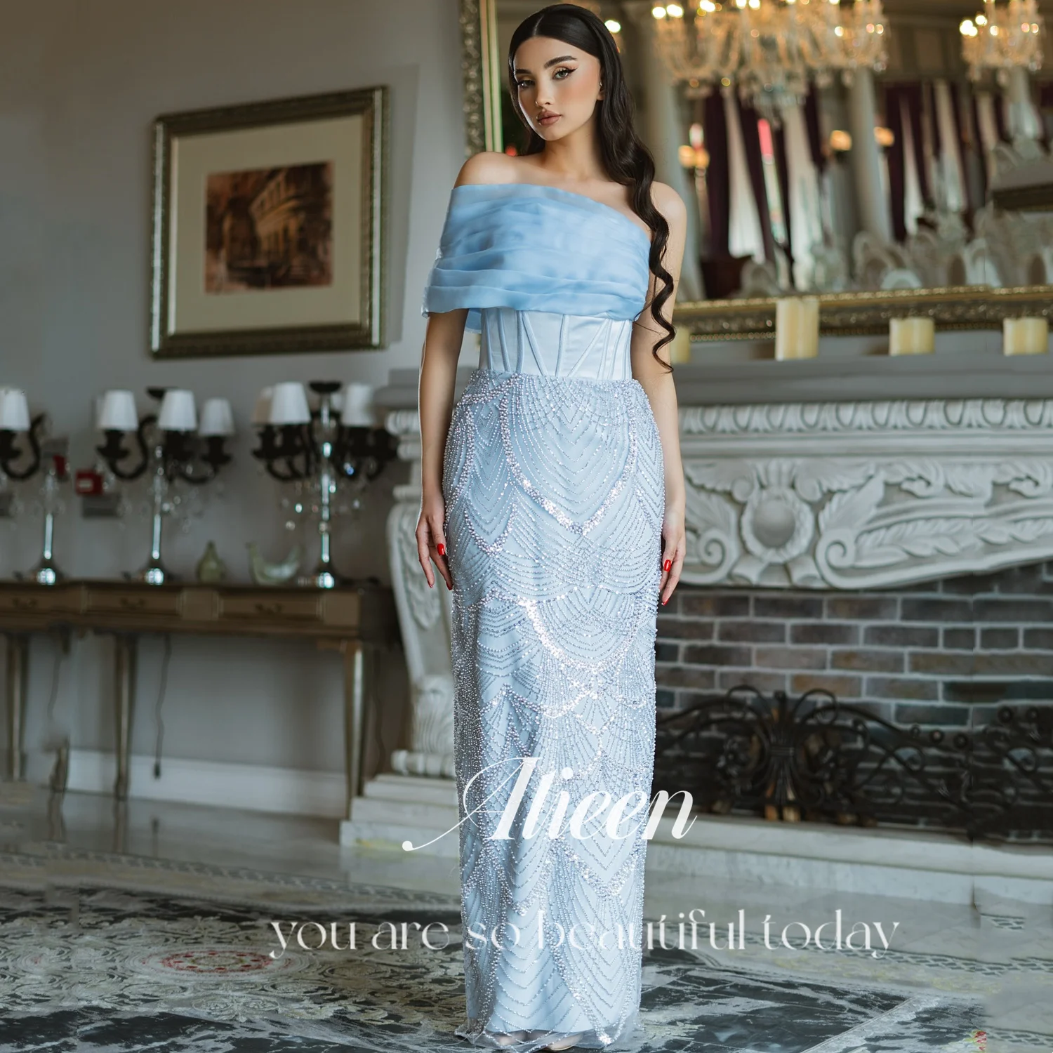 

Aileen Dresses Gala Vestidos De Festa Wedding Party Dresses for Special Occasions Off-shoulder Evening Dress فساتين سهرة Mermaid