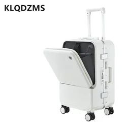 KLQDZMS Laptop Suitcase Front Opening Boarding Case Aluminum Frame Trolley Case 20