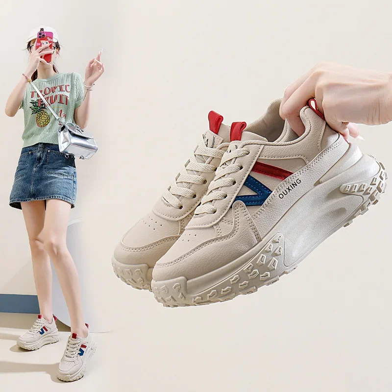 أحذية المشي الجديدة ذات النعل السميك غير القابلة للانزلاق في الفصول الأربعة للاستخدام الخارجي، أحذية المشي ذات النعل الناعم للأحذية النسائية الكاجوال #1