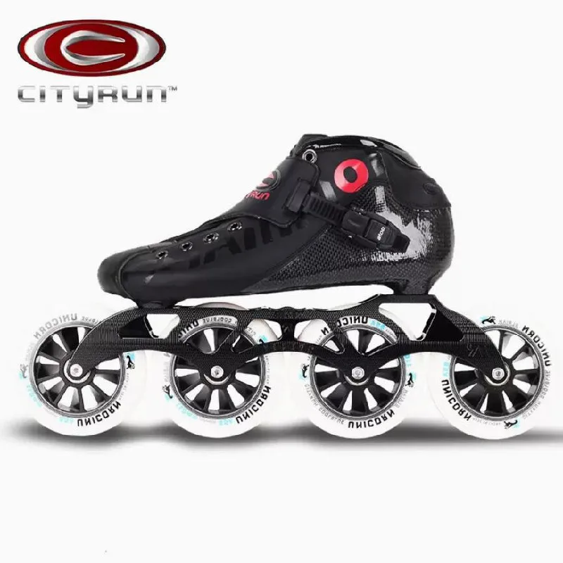 

Коньки скоростные из углеродного волокна CITYRUN Champion ILQ11 608rs черные, красные, синие CT