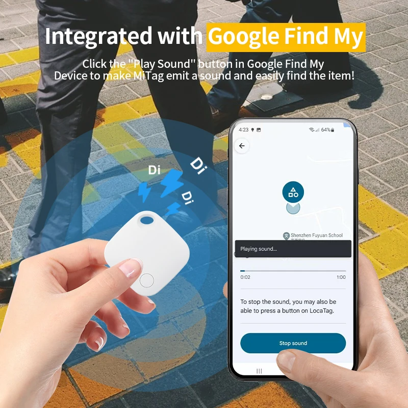 2026 LX Smart Tag Locator for Keys Wallet Pet | Works with Android Find My Device | Global Tracking | Dual Direction Anti-Lost