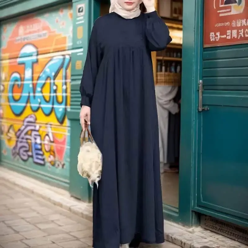 Abaya Muslim Long Dress for Women Crepe Ramadan Eid Loose Islamic Clothing Prayer Dresses Hijab Robe Dubai Turkish Modest Kaftan