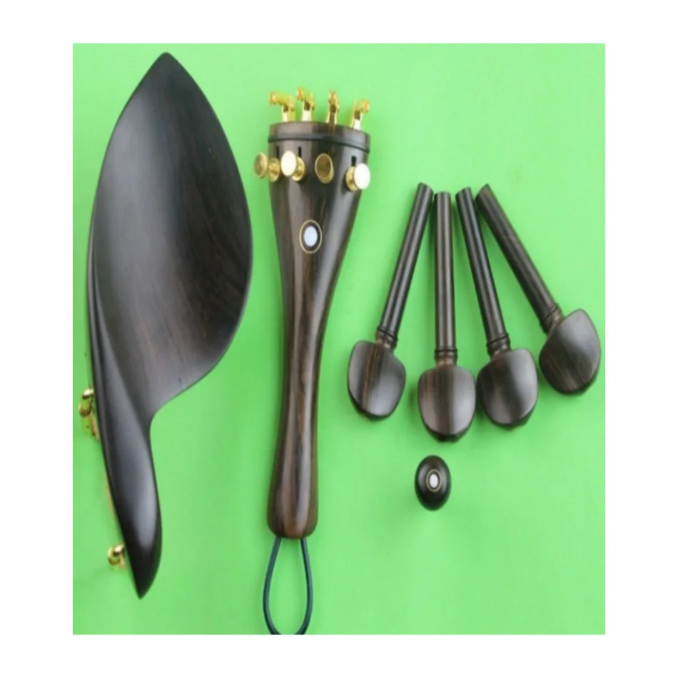 

Violin Parts for Violin, Top undyed Ebony, 4/4 Full Size, Accessories, Free Shipping, 1 Set