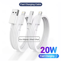 20W PD Fast Charging USB Cable for iPhone 14 8 7 Plus 13 12 11 Pro XS Max XR X Type C Rapid Charger Data Cable 0.25m 1m 1.5m 2m