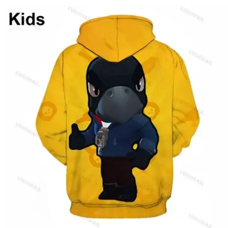 Hoodie de personagem de tubarão infantil, moletom jogo 3D, tops de meninos e meninas, roupas infantis, roupas adolescentes, primavera, outono