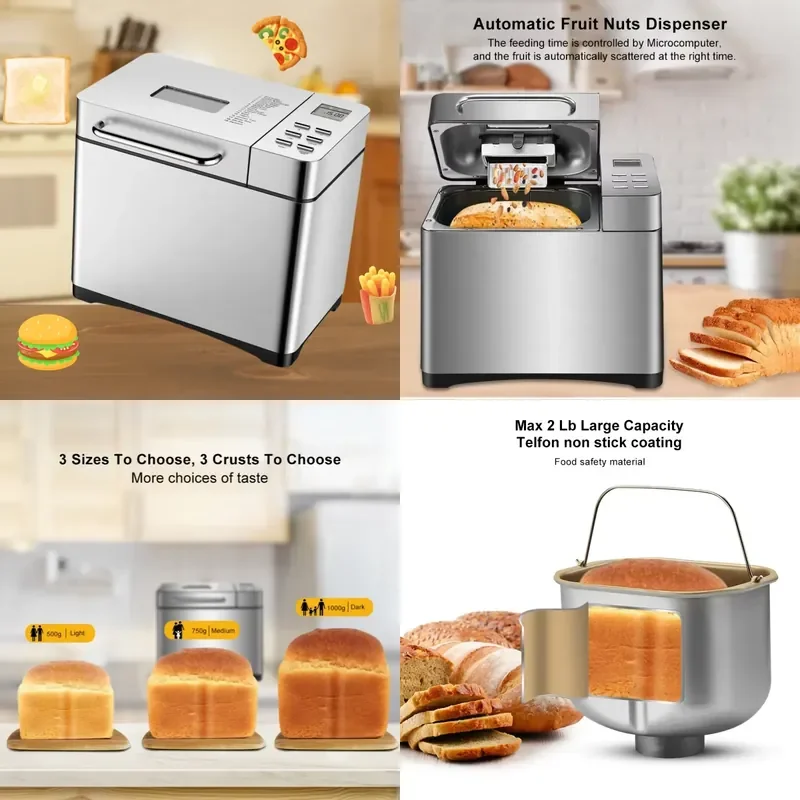 

Bread Maker Home LCD Display 3 Sizes to Choose 3 Crusts to ChooseMore Choices of Taste Guangzhou Bread Maker Machine