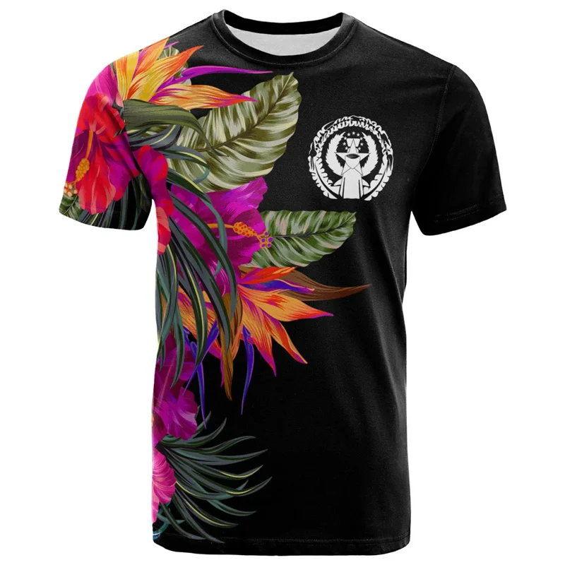 Pohnpei Micronesia 3D Printing T Shirt Men Women Graphic T-shirt Fashion Short Sleeves Male Clothes Tops Oversized Tee Shirts