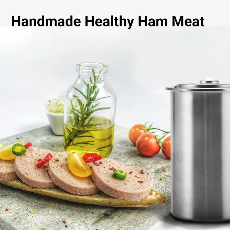 

Ham Maker Stainless Steel Meat Press Cooker Deli Meat Press Mold with Thermometer for Pork Poultry Cooking Kitchen Accessories