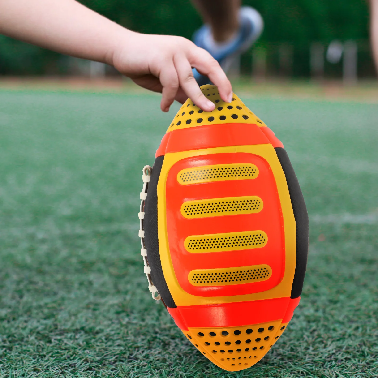 

1pc Elastic Professional Rugby Ball Safe Material Outdoor Training Ball Rugby-Ball For Athletic Ability