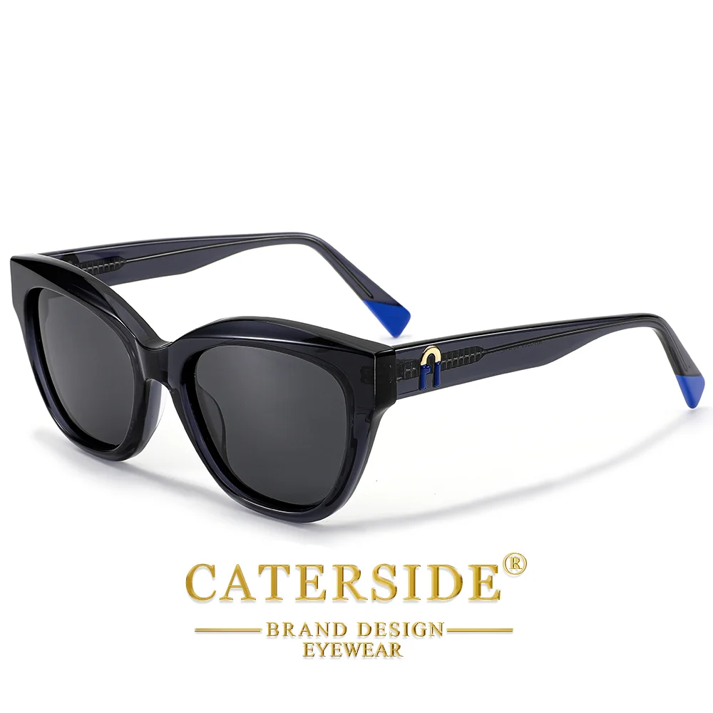 CATERSIDE Unisex Mode Polarisierte Sonnenbrille Acetatfaser Dicker Rahmen Reise Business Party Luxus Dekorative Brille UV400 – Detail 6