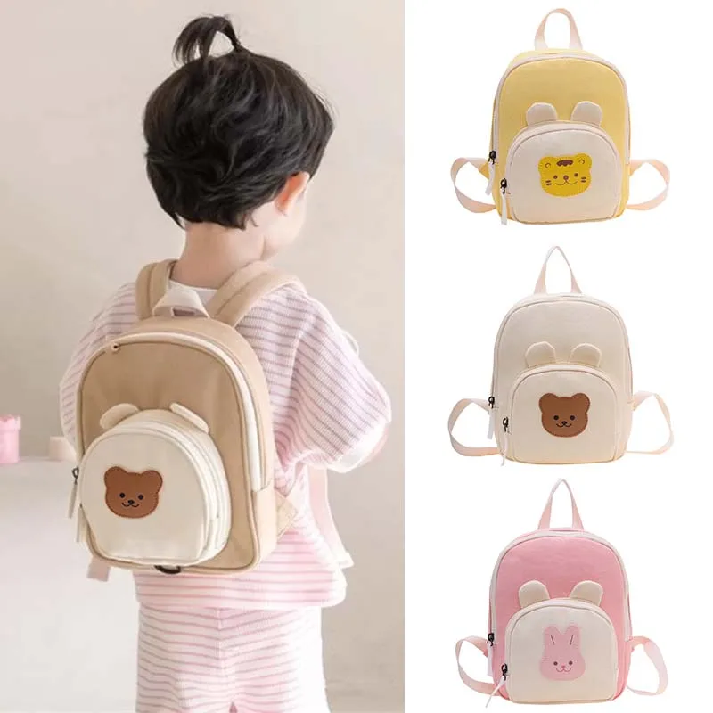 Koreaanse Canvas Kids Rugzak Kawaii Kinderen Handtassen Voor Meisje Kleuterschool Jongen Schooltas Cartoon Beer Bunny Peuter Tas 2023