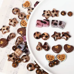 5PCS New Leopard Series Snapback Acrylic Beads Loose Spacer Beads For Jewelry Making DIY Bracelet Necklace Accessories